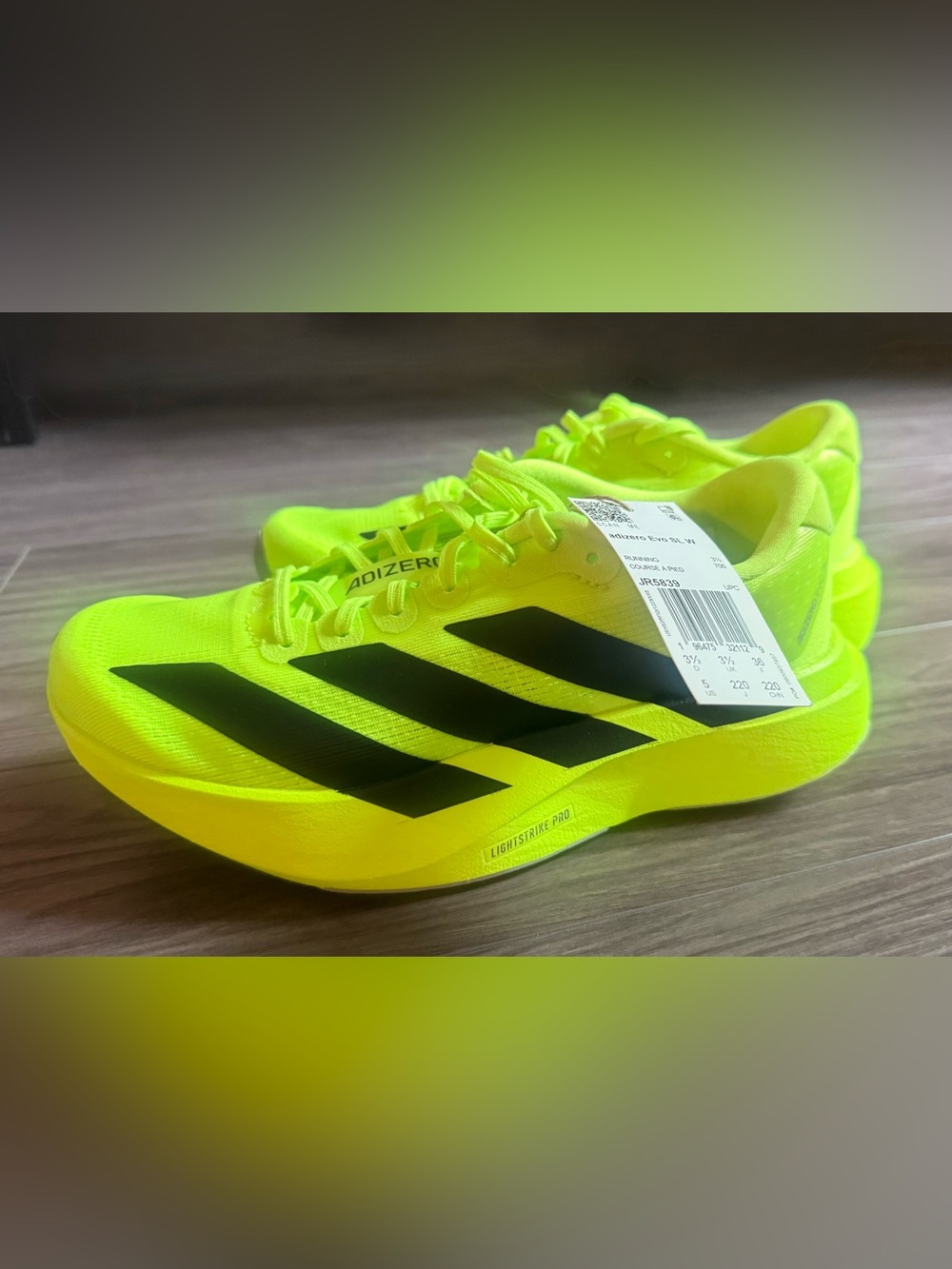 adidas Neon Yellow and Black Racing Shoes